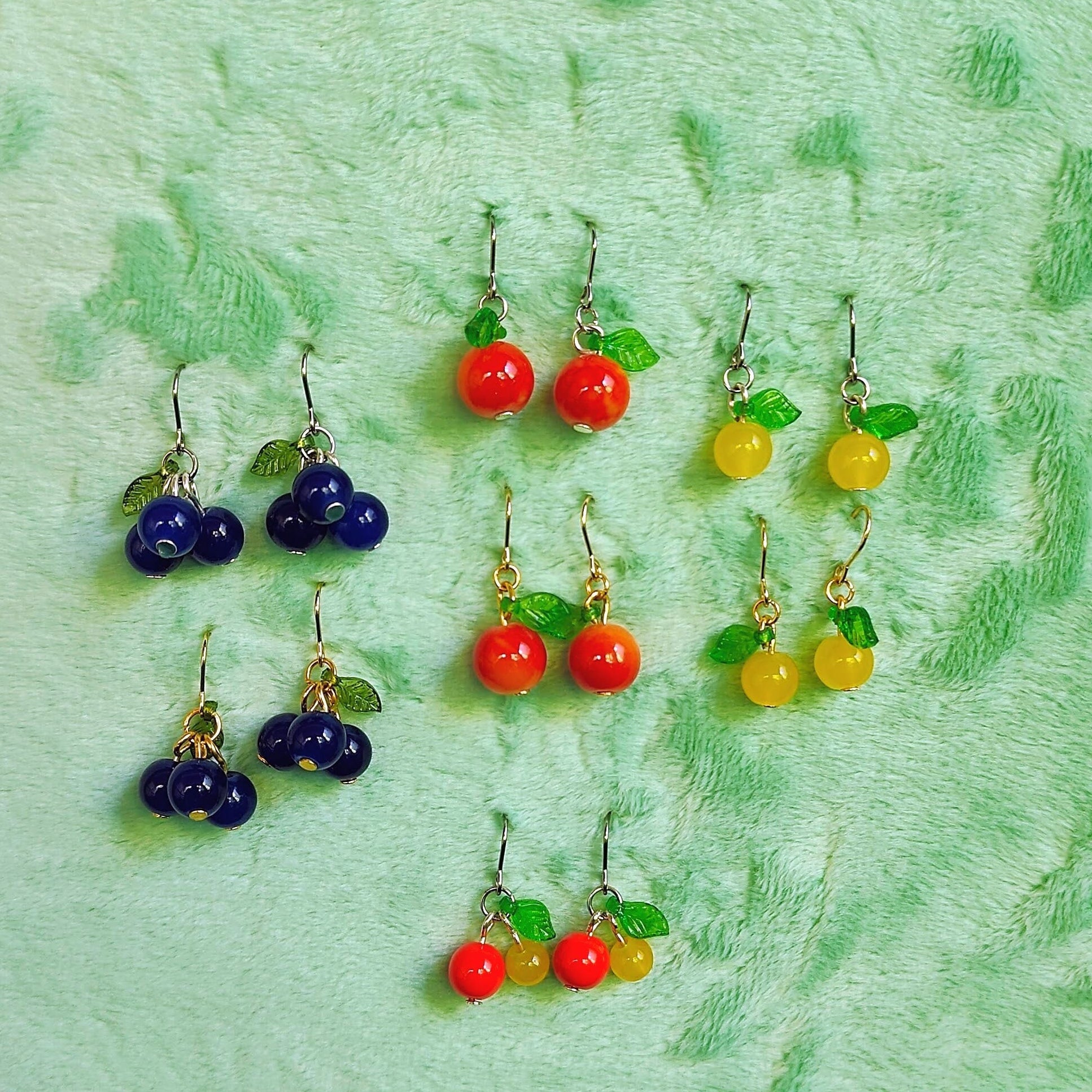 Beaded Fruit Earrings