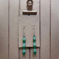 Green Glass Bead Drop Earrings