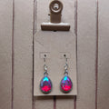 Blue/Pink Gem Dangle Earrings