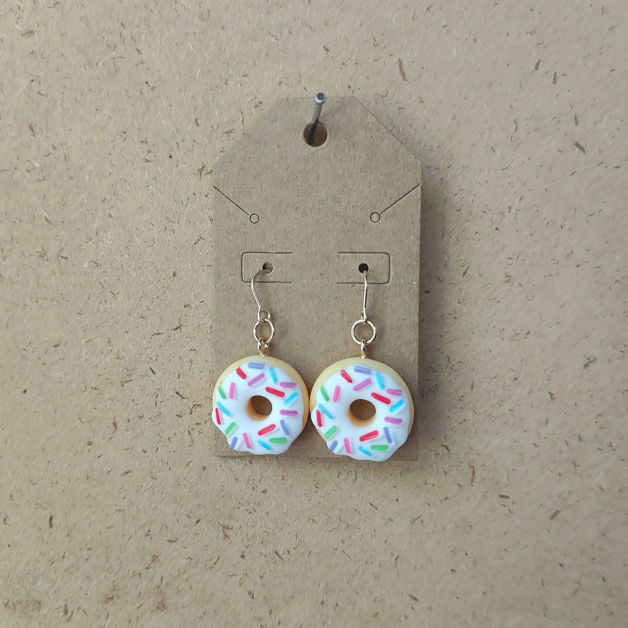 Vanilla Frosted Donut Earrings