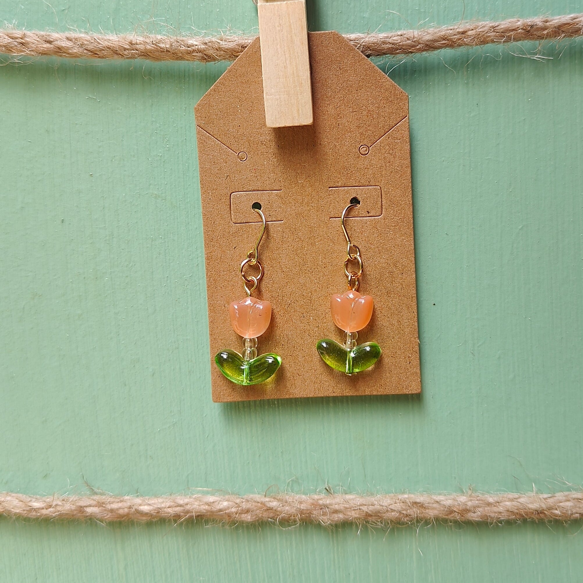Glass Flower Dangle Earrings