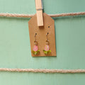Glass Flower Dangle Earrings