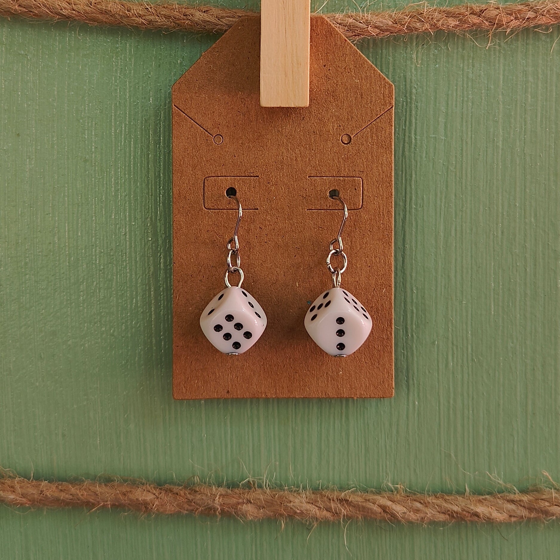 Black and White Dice Earrings