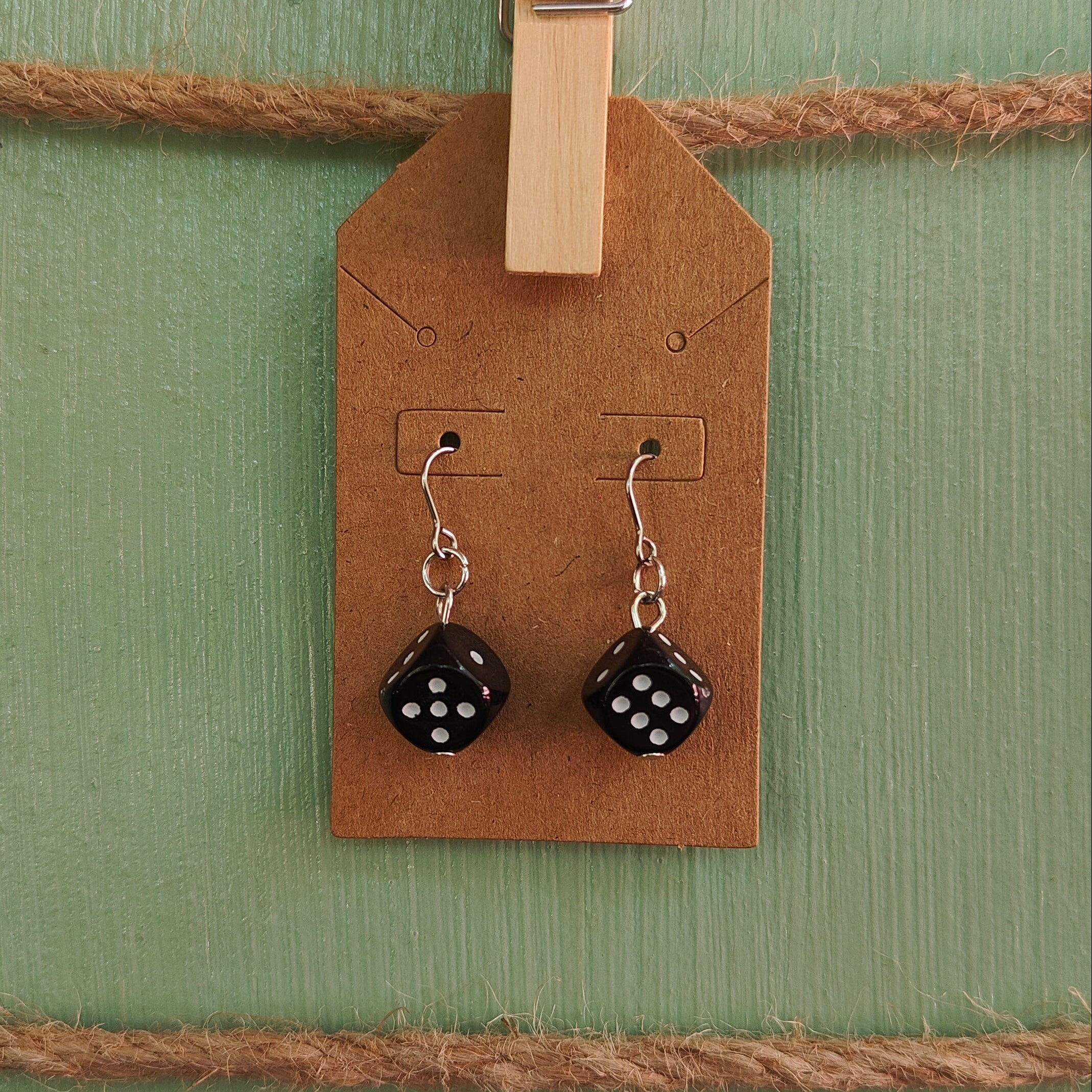 Black and White Dice Earrings
