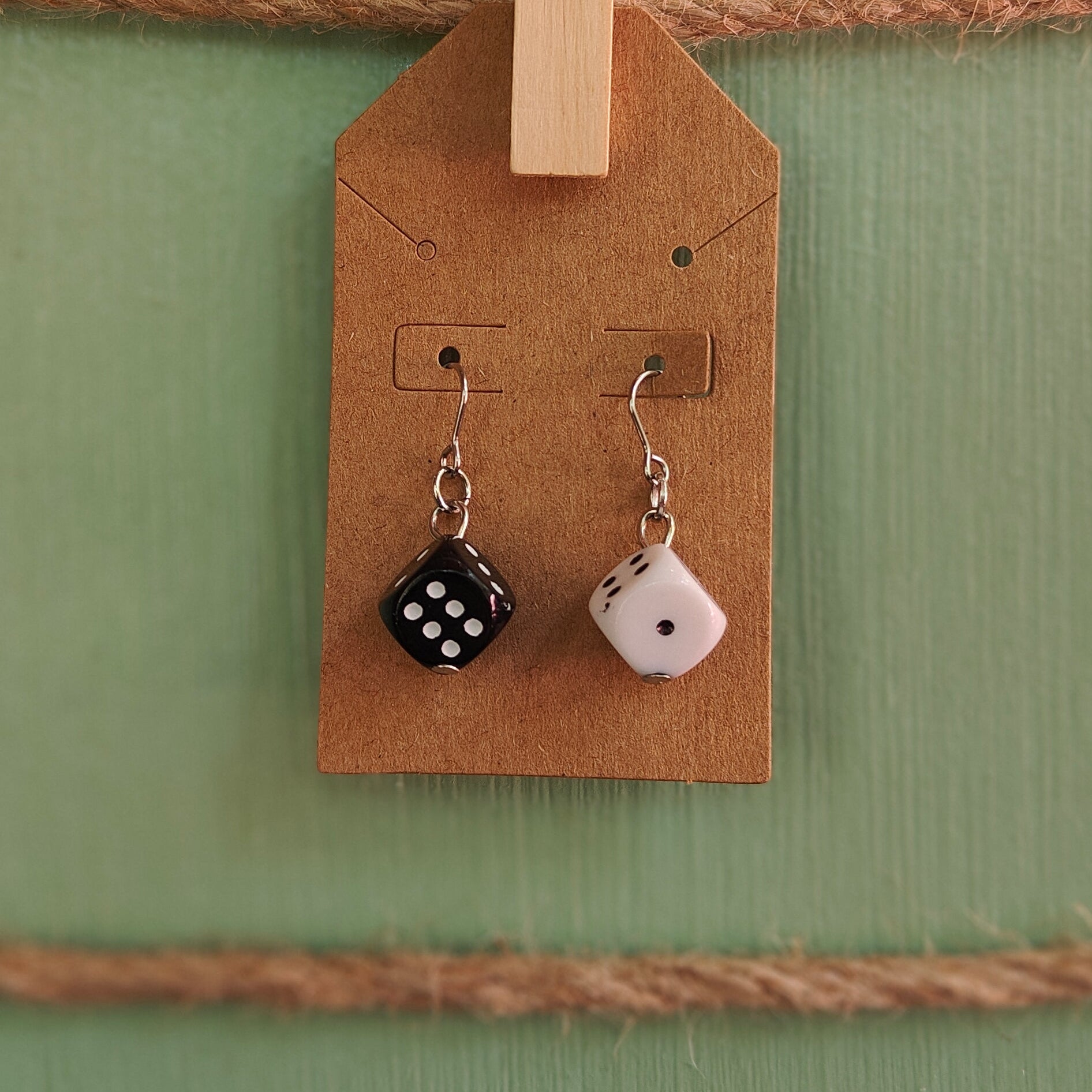 Black and White Dice Earrings