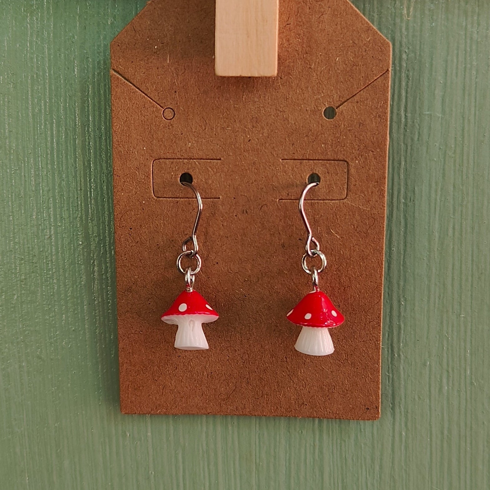 Small Mushroom Drop Earrings