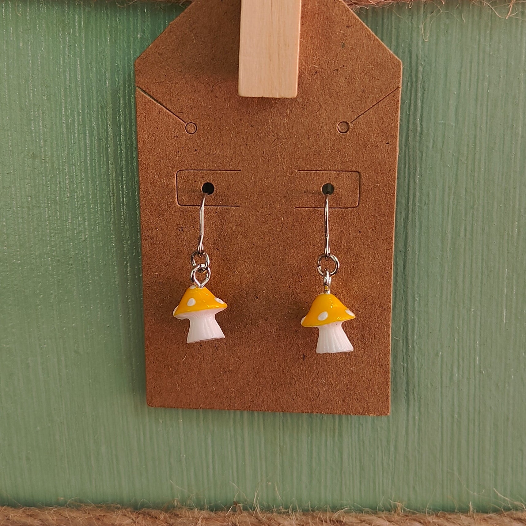 Small Mushroom Drop Earrings