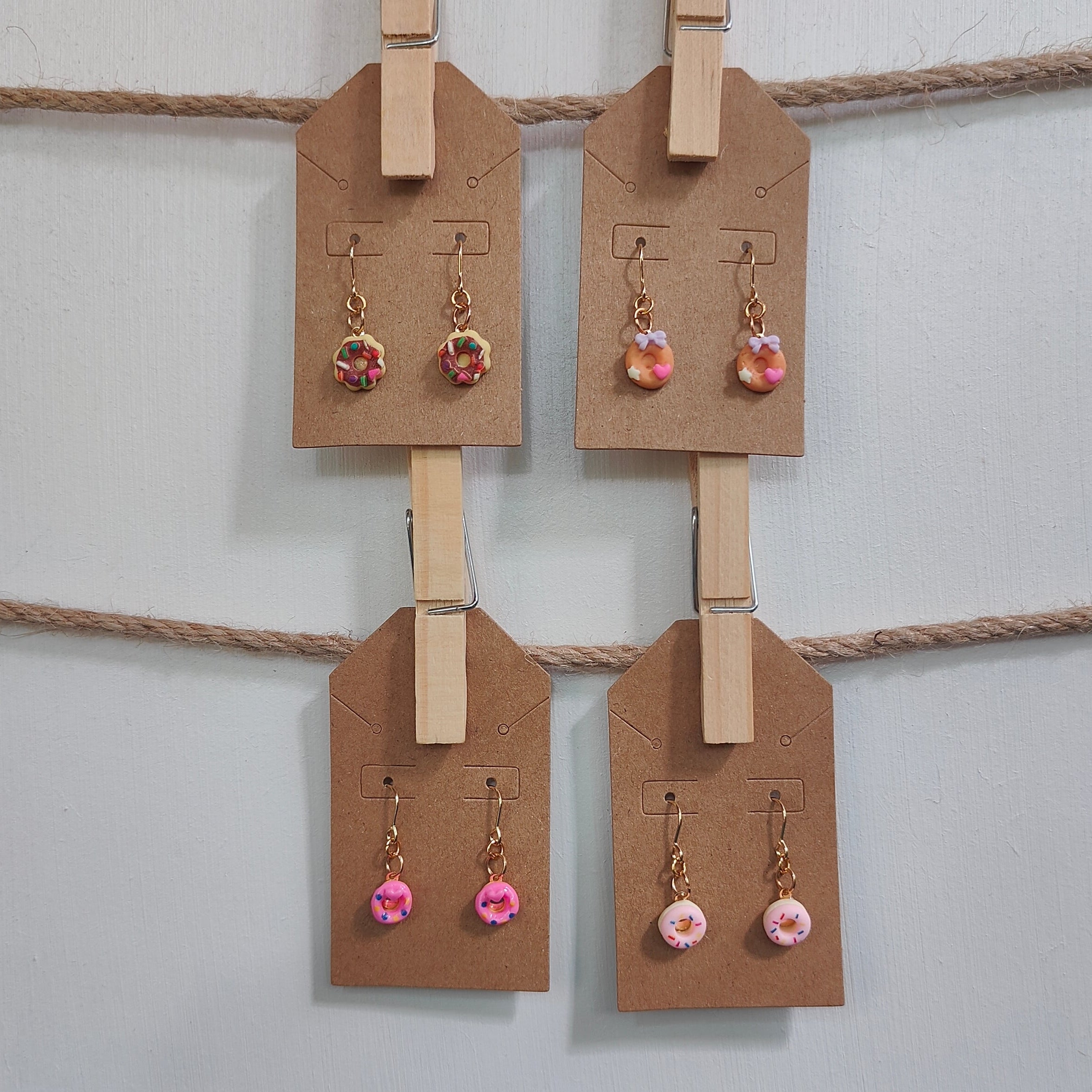 Small Donut Dangle Earrings