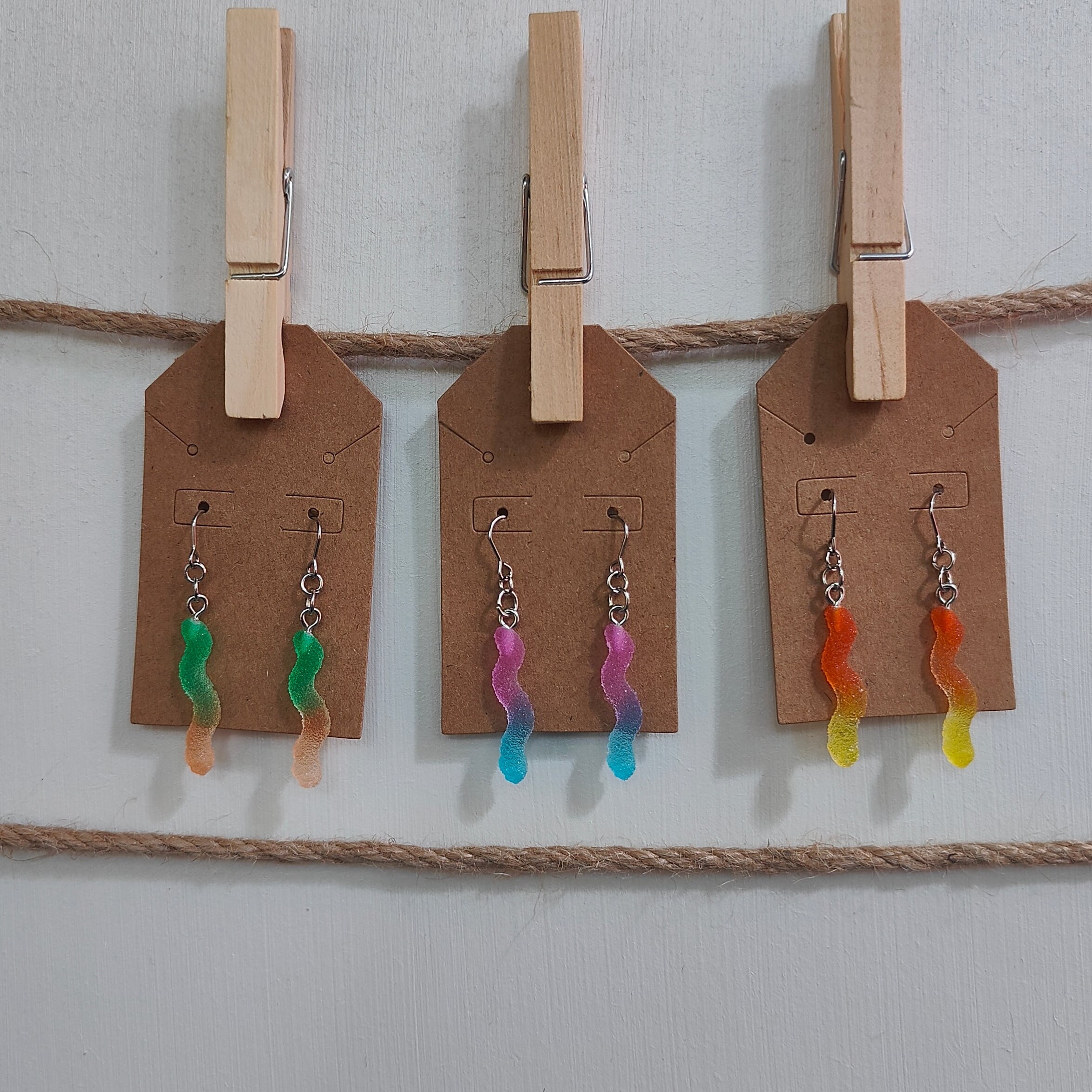 Gummy Worm Dangle Earrings