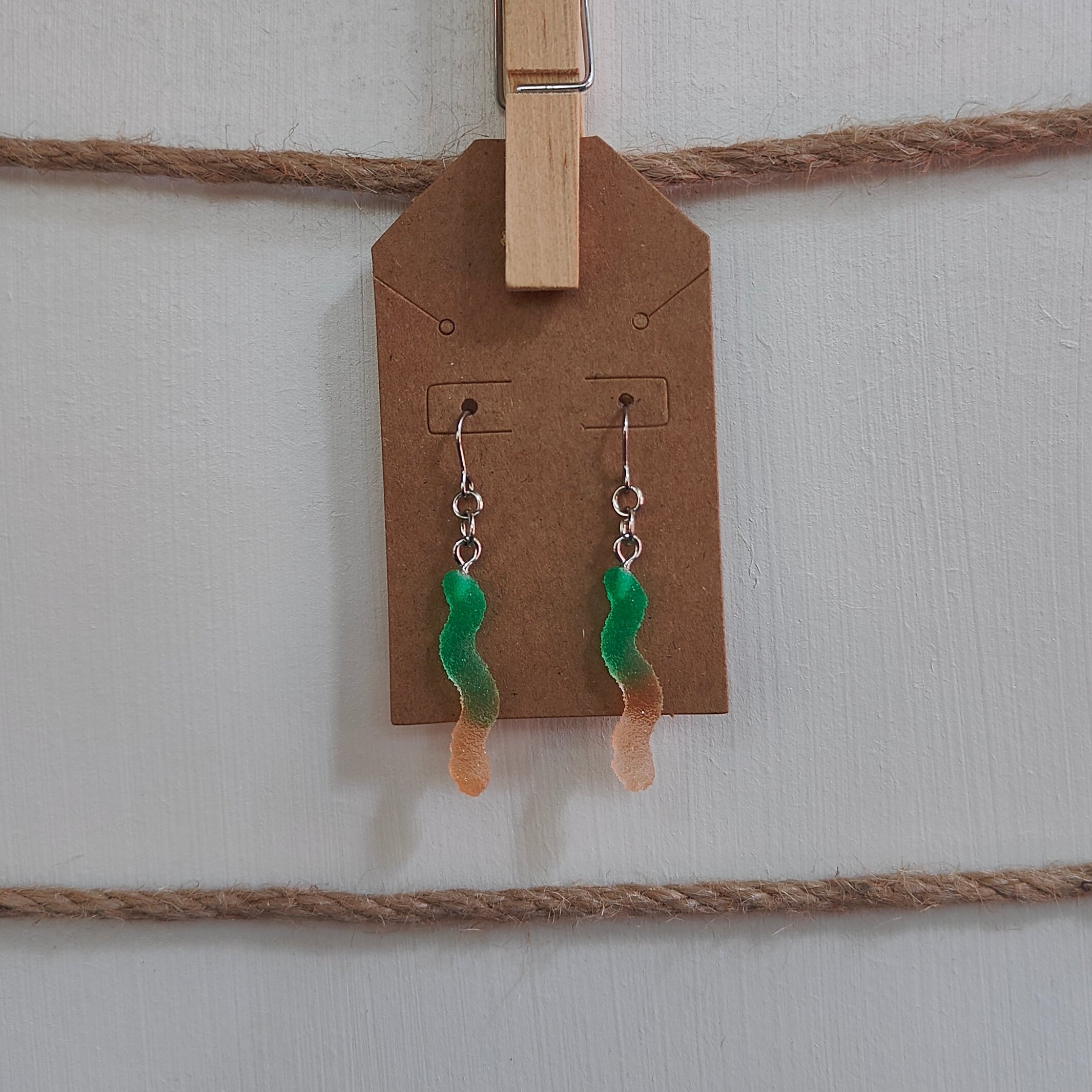 Gummy Worm Dangle Earrings